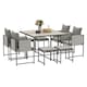 image 1 of Outsunny 9 Piece Garden Dining Set, Cube Outdoor Garden Furniture Set with Cushions, 8 Seater Garden Table and Chairs with 4 Stools, Square PSPC Plastic Top Table, Side Pockets for Conservatory, Grey | Grey | 1