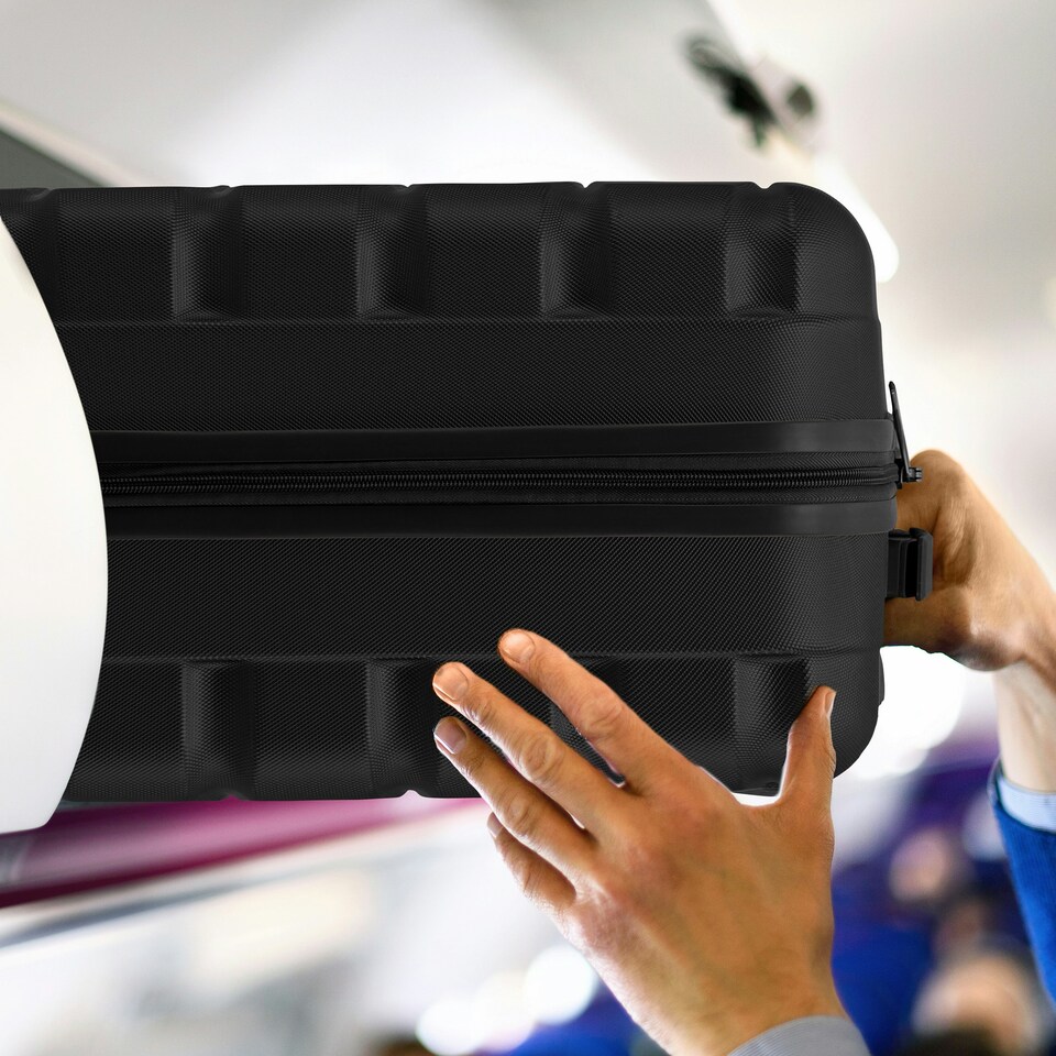 image 1 of 55x35x20cm Carry On Cabin Hard Shell Suitcase - 100+ Airlines Approved Including EasyJet (Paid), British Airways, Ryanair (Priority), TUI | Multi | Cabin Bag