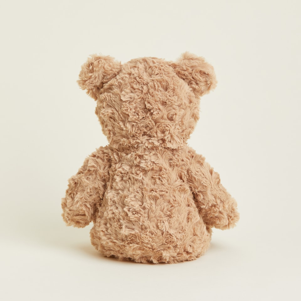 image 1 of Warmies Plush Brown Curly Bear Microwavable Weighted Teddy with French Lavender Scent, Hot or Cold for Cool Relaxation and Warm Relief