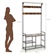 image 2 of COSTWAY 3 in 1 Coat Rack Hall Tree with Shoe Bench   Shoe Storage Coffee