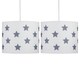 image 1 of First Choice Lighting Set of 2 White with Grey Stars 25cm Light Shades Grey
