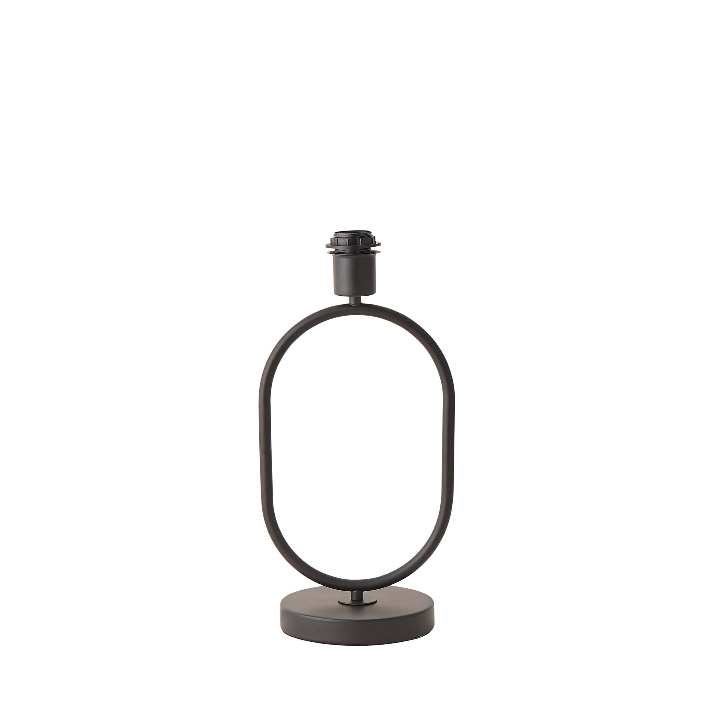 ValueLights Antonia Matte Black Metal Oval Table Lamp Base Only