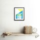 image 2 of Tiger Modern Yellow Blue Bright Animal Big Cat Lover 9x7" Black Framed Wall Art Print