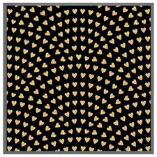 Geometric glitter love hearts (Picutre Frame) Grey | XL