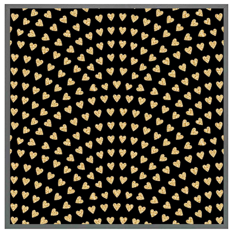 image 1 of Geometric glitter love hearts (Picutre Frame) Grey | XL