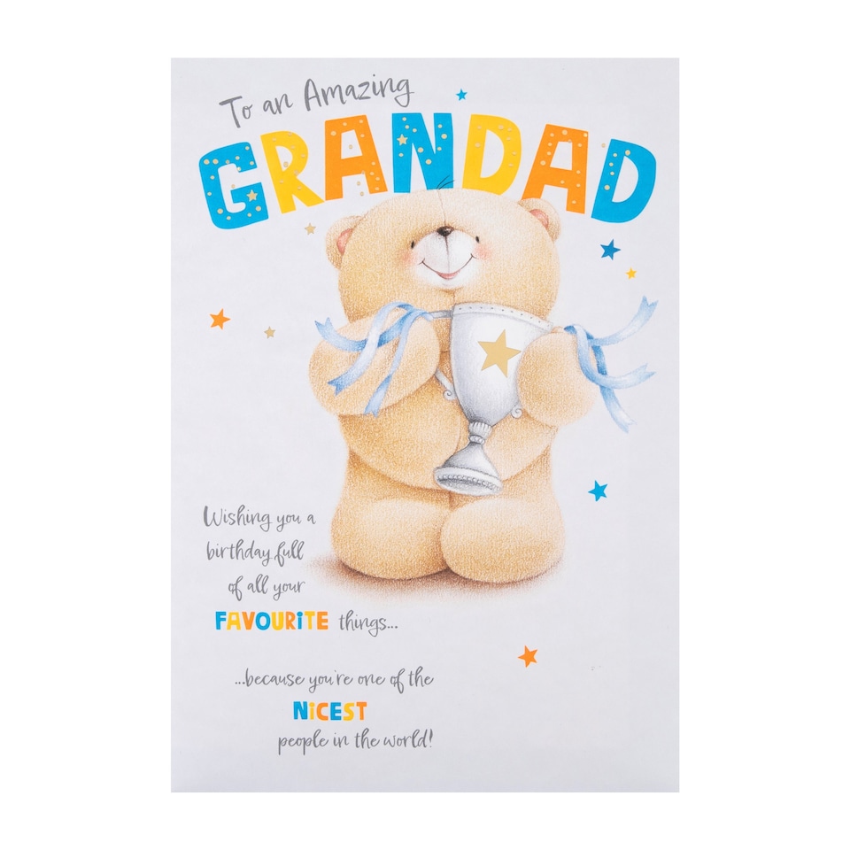image 1 of Hallmark Birthday Card For Grandad - Forever Friends Bear With Trophy Design