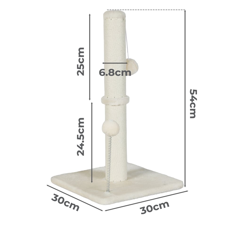 image 1 of Skylos 54cm Cat Scratching Post Natural Sisal Heavy Duty Scratcher Ball