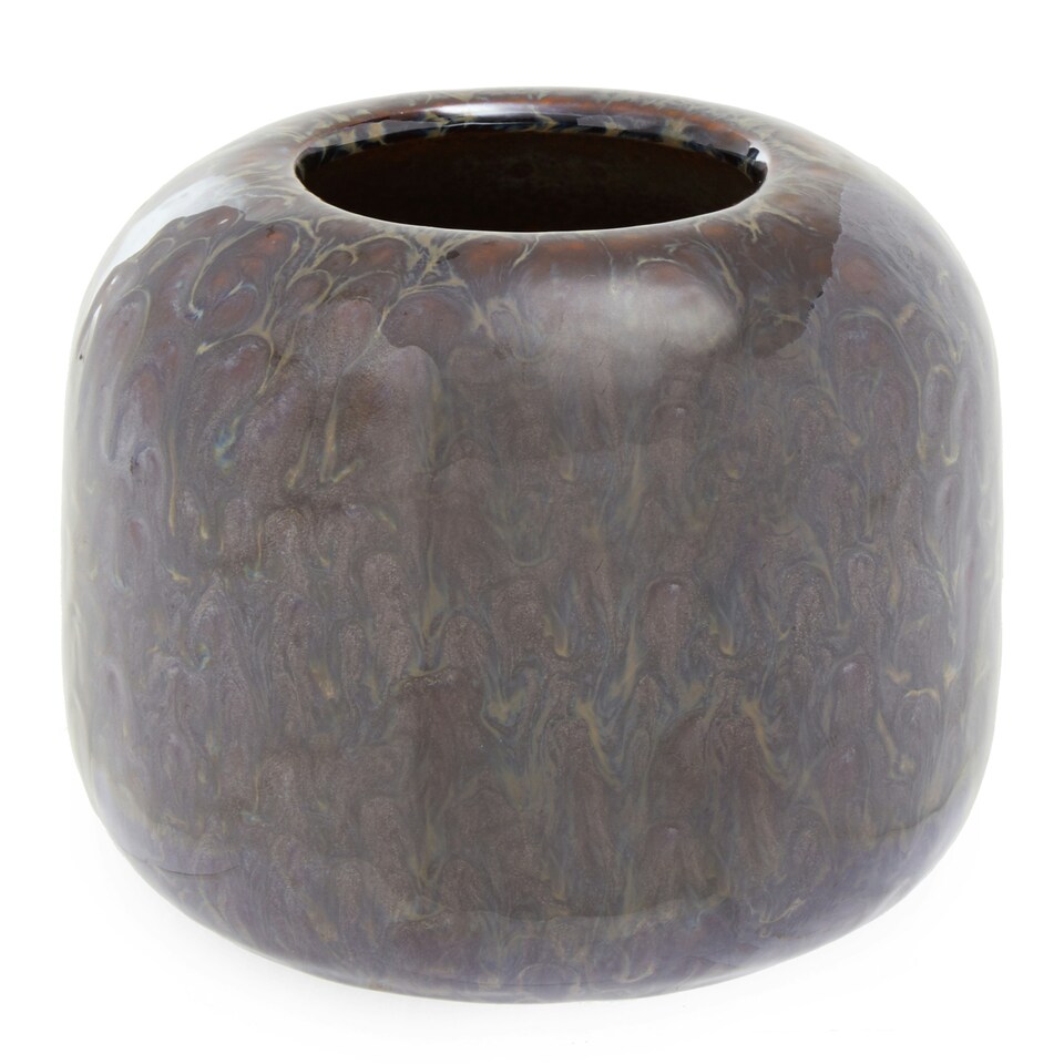 image 1 of Interiors by Premier Blue Indoor Planter, Stoneware Flower Pot with Earthy Elegance, Dark Blue Plant Pot for Contemporary Decors Blue