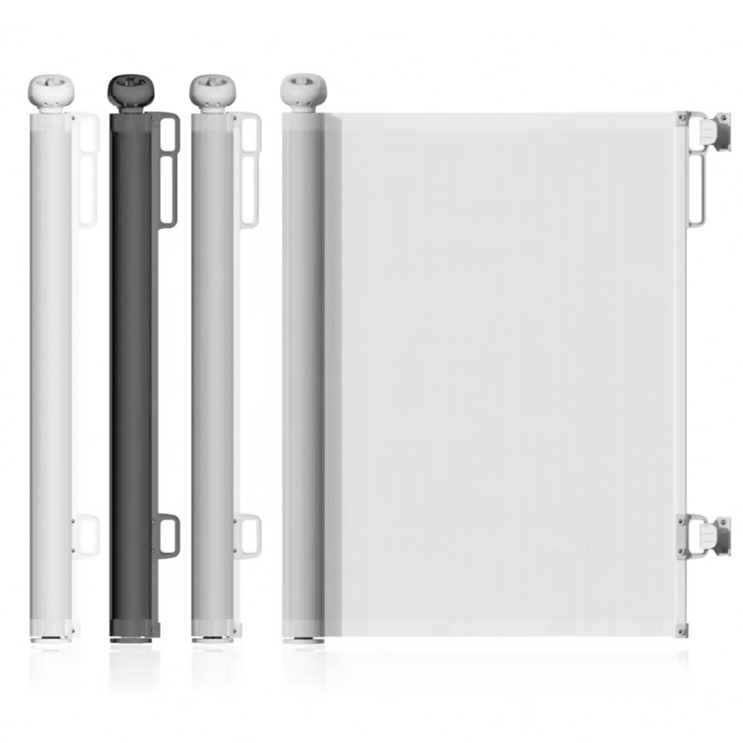 S&D, Retractable Baby Gate 135cm x 86 cm Stair Safety Gate Roll for Babies and Pets, dogs, Extendable Barrier Gates (Grey)
