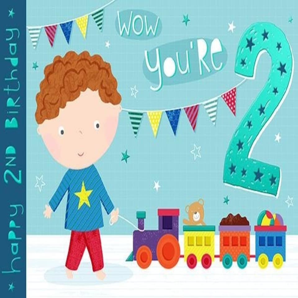 Words 'n' Wishes Traditional Age 2 Boy Birthday card