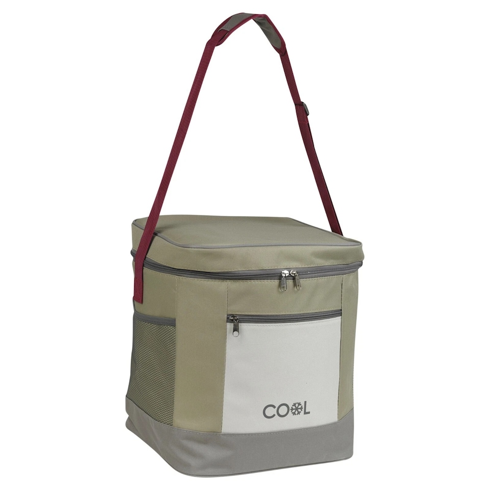 image 1 of 30L Insulated Ice Cooler Shoulder Backpack Rucksack Bag Camping Hiking Picnic | Brown | Khaki