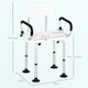 image 3 of HOMCOM Adjustable Shower Stool with Foot Pads for Elderly Disabled Blue