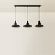 image 4 of ValueLights Civic Black Dome 3 Drop Bar Black Pendant Light | Black