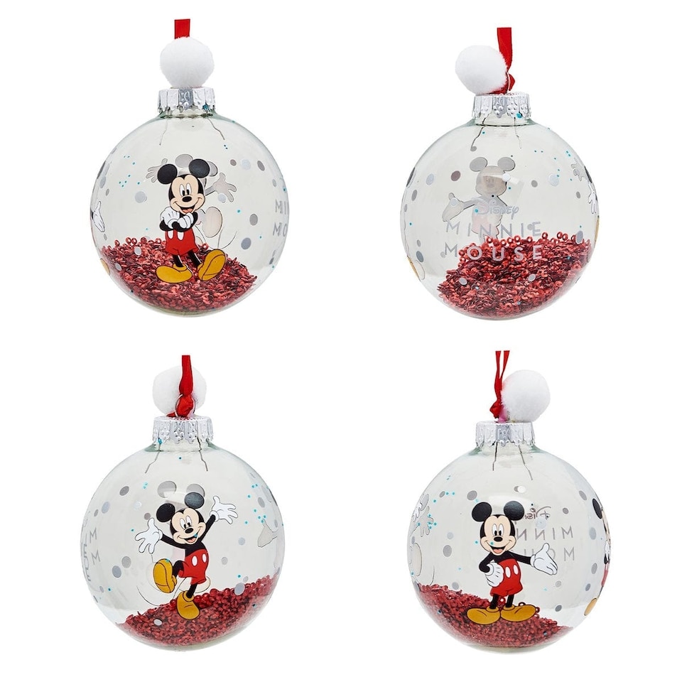 image 1 of Widdop Gifts Disney Mickey and Friends Set of 7 Christmas Tree Baubles
