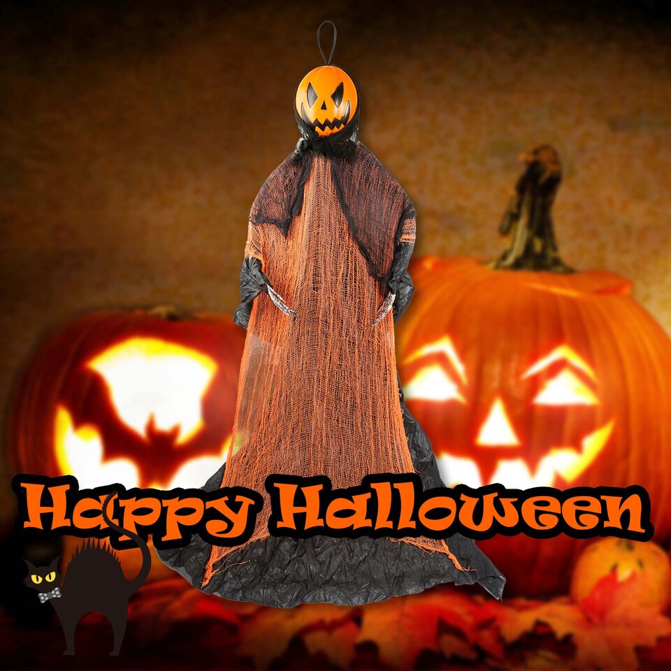 image 1 of PMS 7ft Hanging Skeleton Decoration for Halloween Party, White