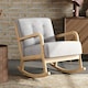 image 4 of Living and Home Contemporary Linen Buttoned Rocking Chair
