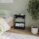 image 2 of 3 Tier Slim Coffee Side Table Newspaper Magazine Shelf Rack Bedside Sofa End | Black | Black | H-62.5cm | 1