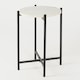 image 1 of OHS Round Side Table Coffee End Tables Nightstand with Metal Frame | White
