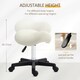 image 3 of HOMCOM Saddle Stool Adjustable Rolling Salon Chair for Massage Spa Beauty White