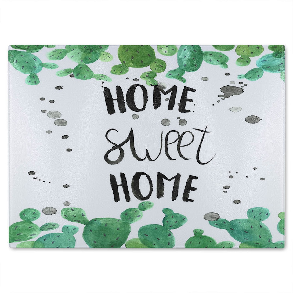 image 1 of Home Sweet Home Glass Chopping Board | Multi