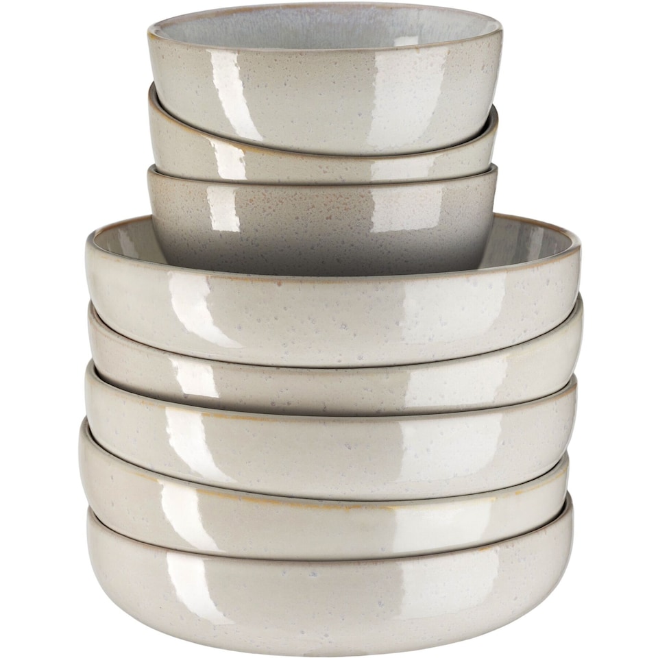 image 1 of Dinner Set Mare in Glazed Stoneware for 6 People, Microwave- and Dishwasher-Safe | Grey | grey | 1