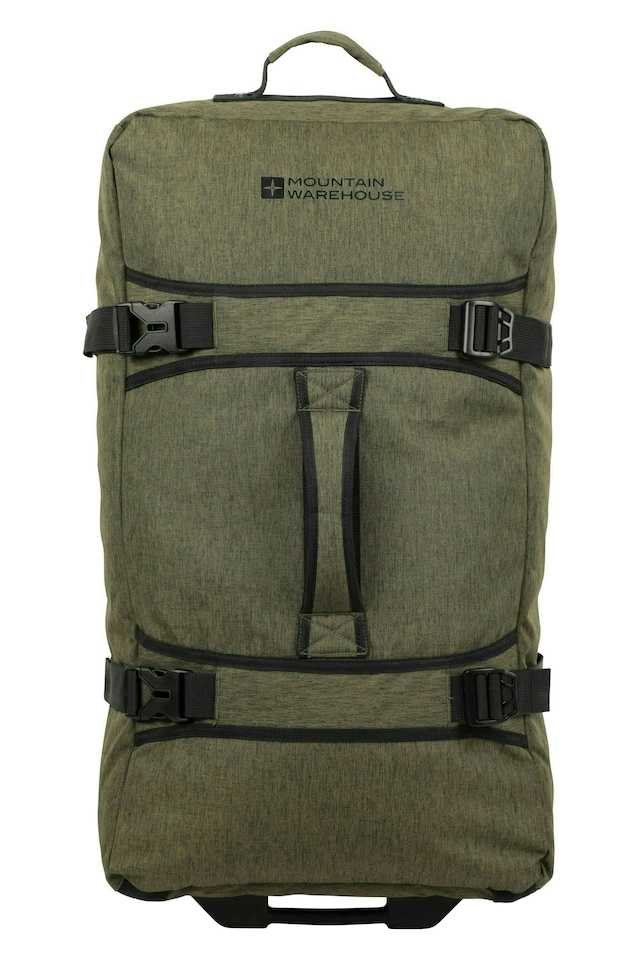 image 1 of Mountain Warehouse Wander Wheelie Bag Large Durable Sturdy Travel Rucksack 100L | Green | Khaki