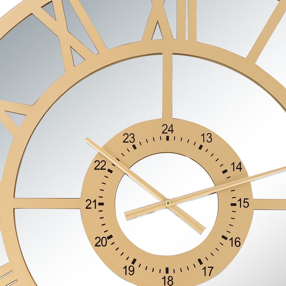 image 1 of Coniston Indoor Outdoor Mirrored Skeleton Wall Clock 80cm