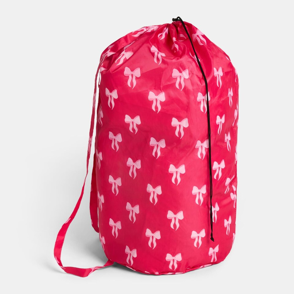 image 1 of OHS Printed Drawstring Laundry Bag Travel Backpack Lightweight