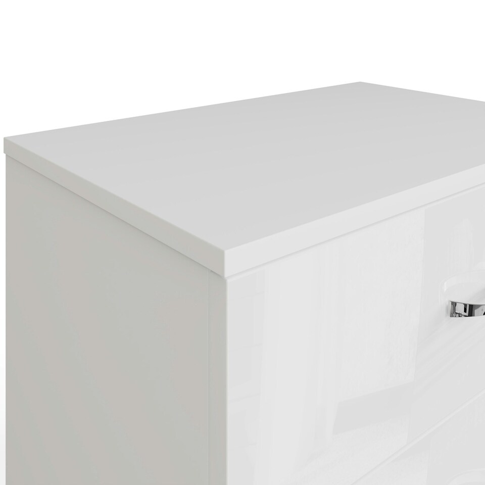 image 1 of FWStyle Chilton 3 Drawer Chest Of Drawers - White Gloss Front