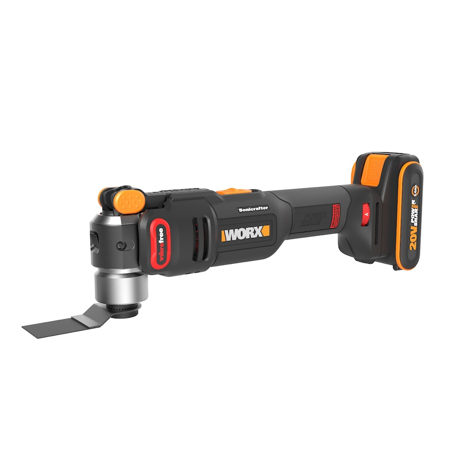 image 1 of WORX Sonicrafter 20V Cordless Brushless Oscillating Multi-Tool with 2.0Ah Battery, Charger & Carry Case WX698