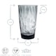 image 3 of Bormioli Rocco Diamond Highball Glasses - 470ml - Blue - Pack of 6 Blue