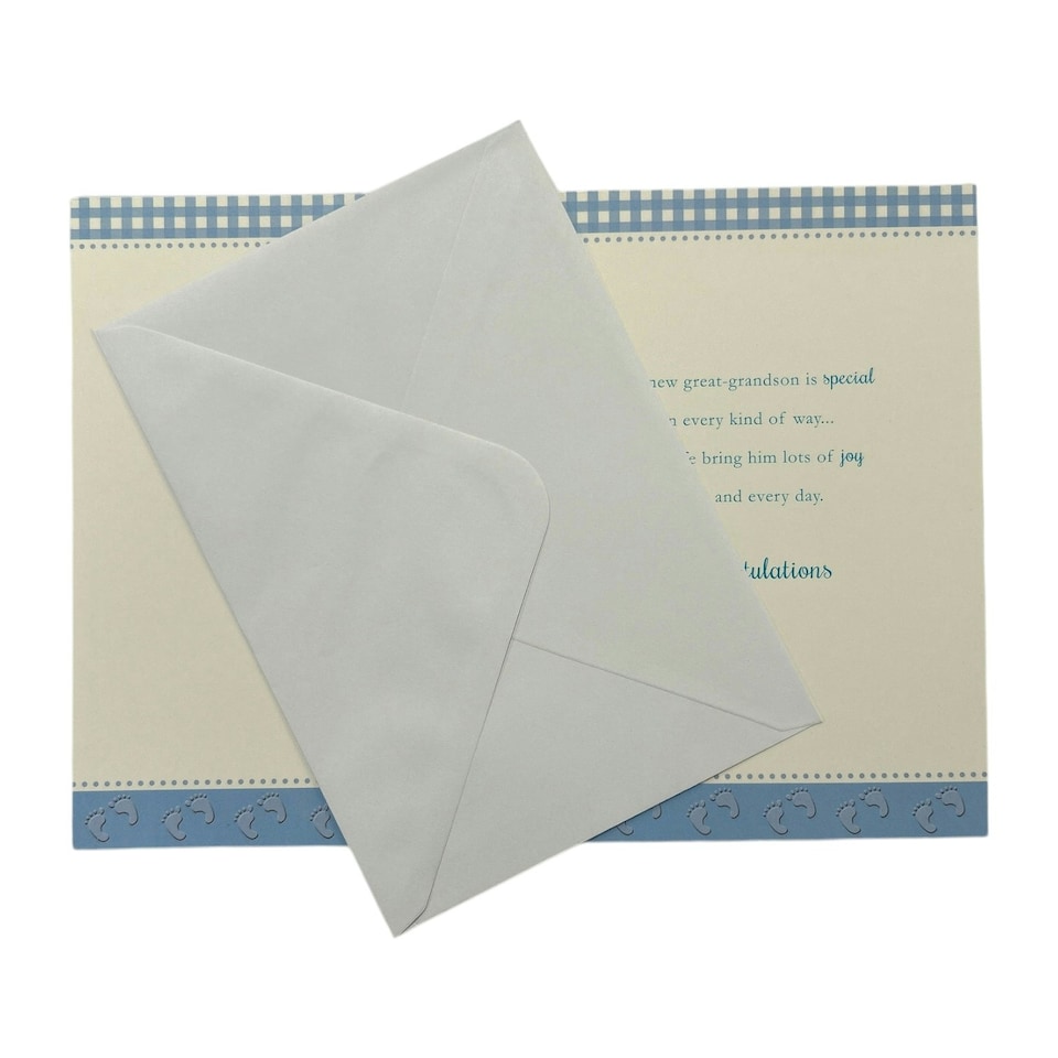 image 1 of On Birth Of New Baby Great Grandson Traditional Design Congratulations Card