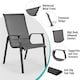 image 5 of Yaheetech Set of 2 Outdoor Texteline Stackable Dining Chairs with Backrest-Grey | Grey | Grey | One Size