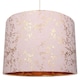 image 2 of Modern Soft Pink Cotton Fabric 12 Inch Lamp Shade with Gold Foil Floral Decoration | Pink