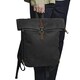 image 2 of Quadra Heritage Waxed Canvas Leather Accent Backpack - Black - One Size