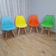 image 2 of Dining Chairs Set of 4 Four Colourful Mixed Leather Kitchen Table Yellow