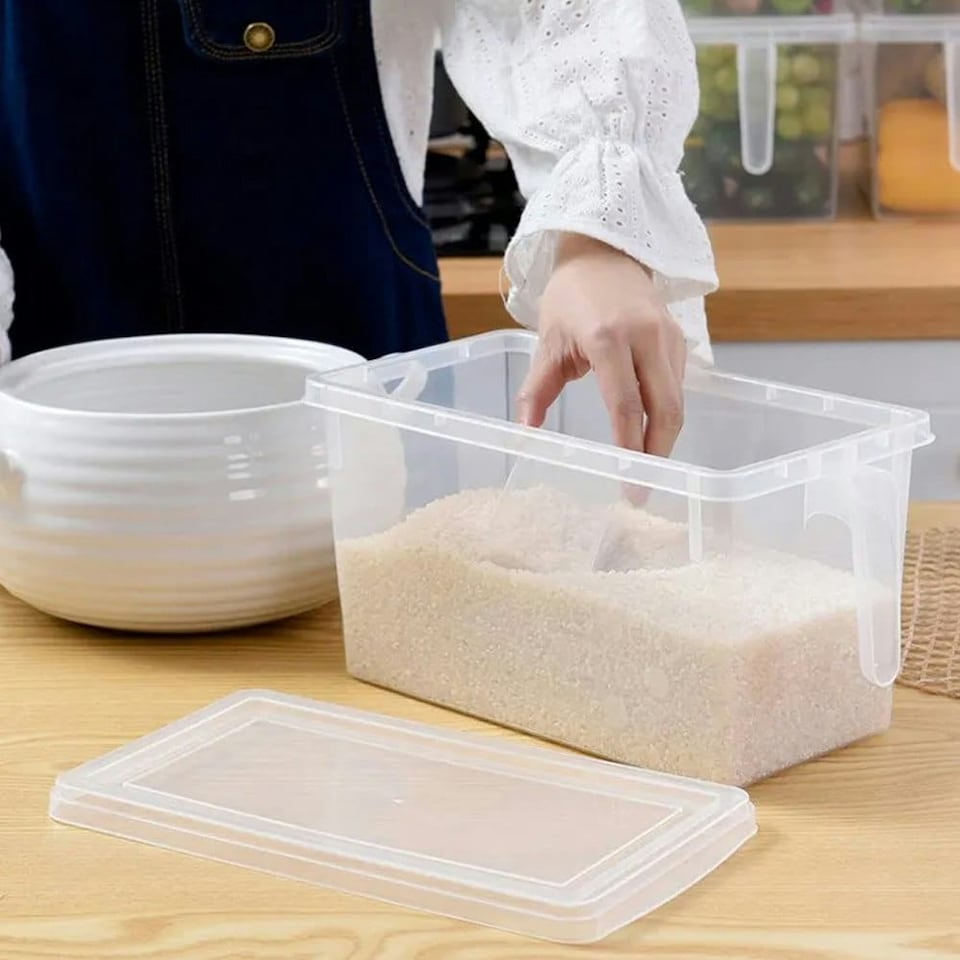 image 1 of Living and Home Fridge Food Storage Container Box with Lids 4Pcs - Clear