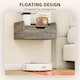 image 4 of HOMCOM Floating Nightstands Set of 2, Nightstand with Drawer | Grey | Natural wood | 40W x 30D x 19.5H cm
