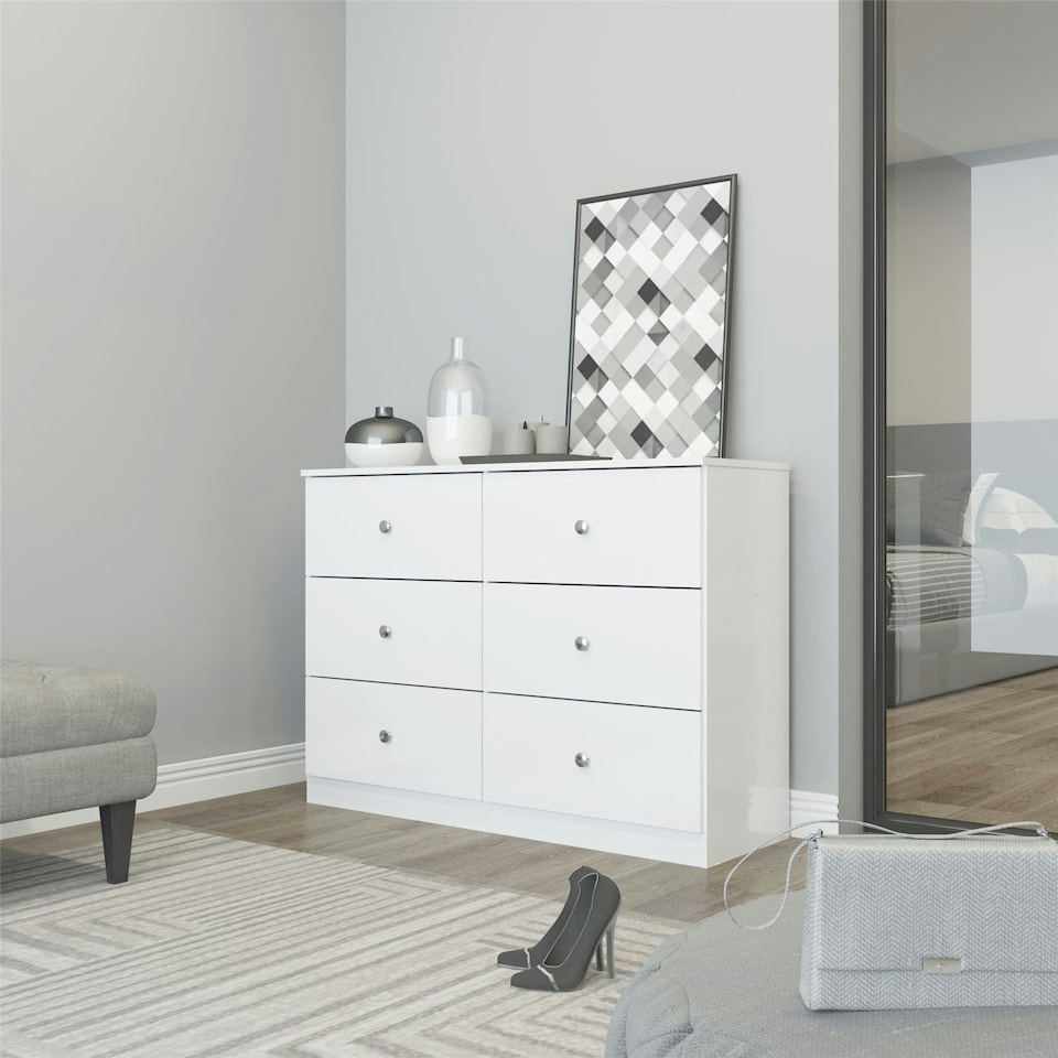 image 1 of Denver 6 Drawer Chest White