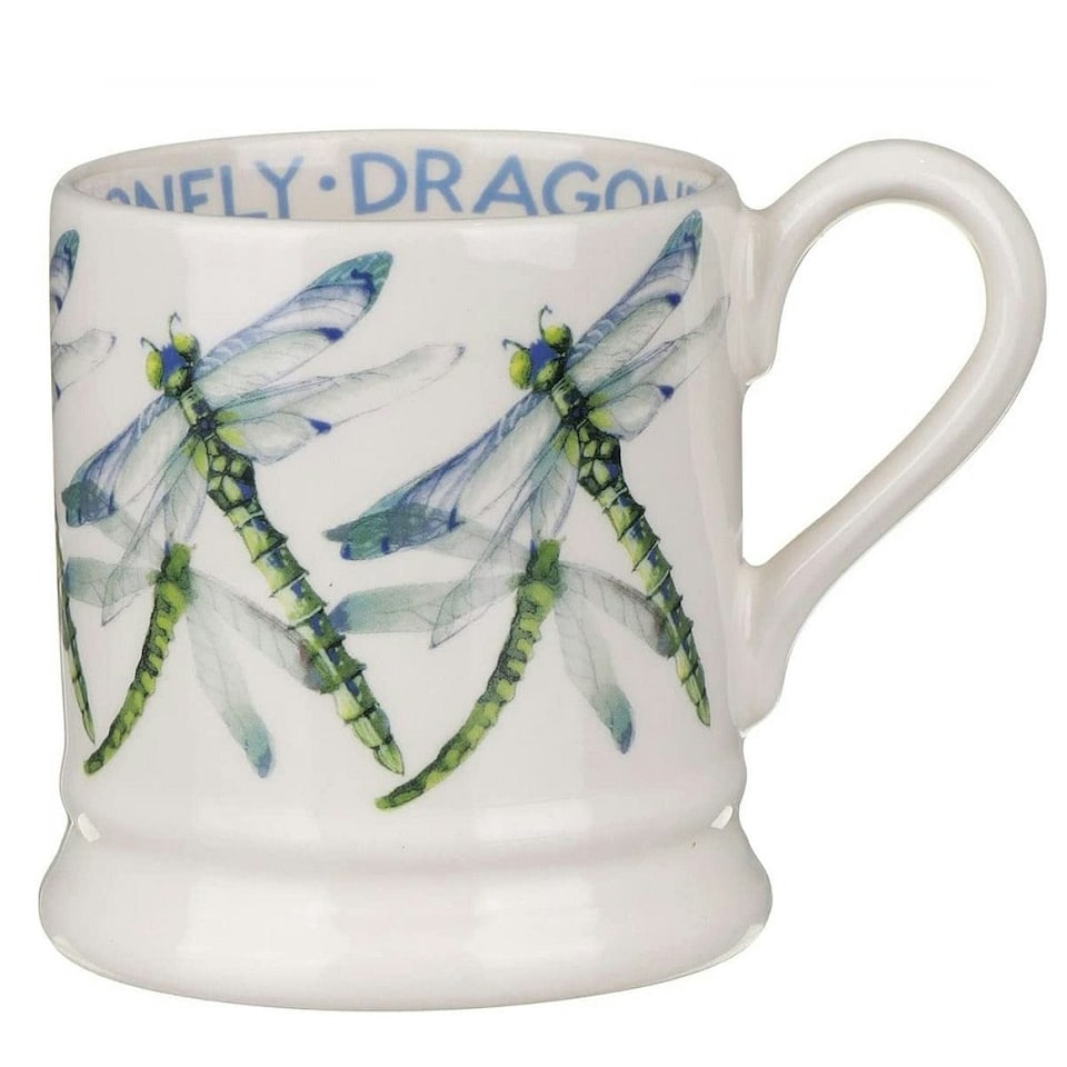 image 1 of Mug: 1 x 300ml Emma Bridgewater Dragon Fly Half Pint Mug, Ceramic White