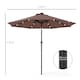 image 5 of Outsunny 2.7m Garden 24 LED Light Parasol Solar Outdoor Tilt Sun Umbrella Patio Club Party Event Manual Sun Shade w Hand Crank and 8 Ribs, Brown
