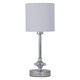 image 1 of First Choice Lighting Chrome Jewelled Table Lamp with White Pleat Shade Chrome | White