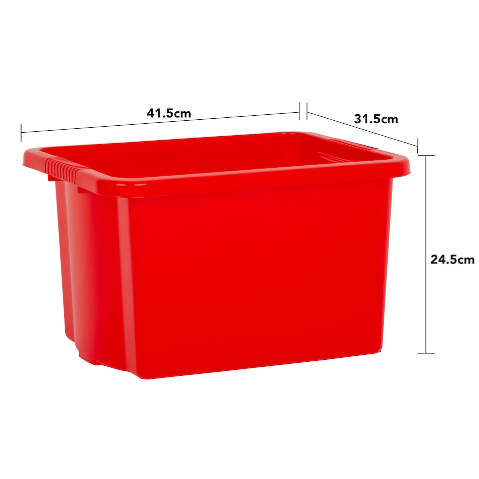 image 1 of Wham Stack & Store 4 x 24L Plastic Storage Boxes | Red | 4