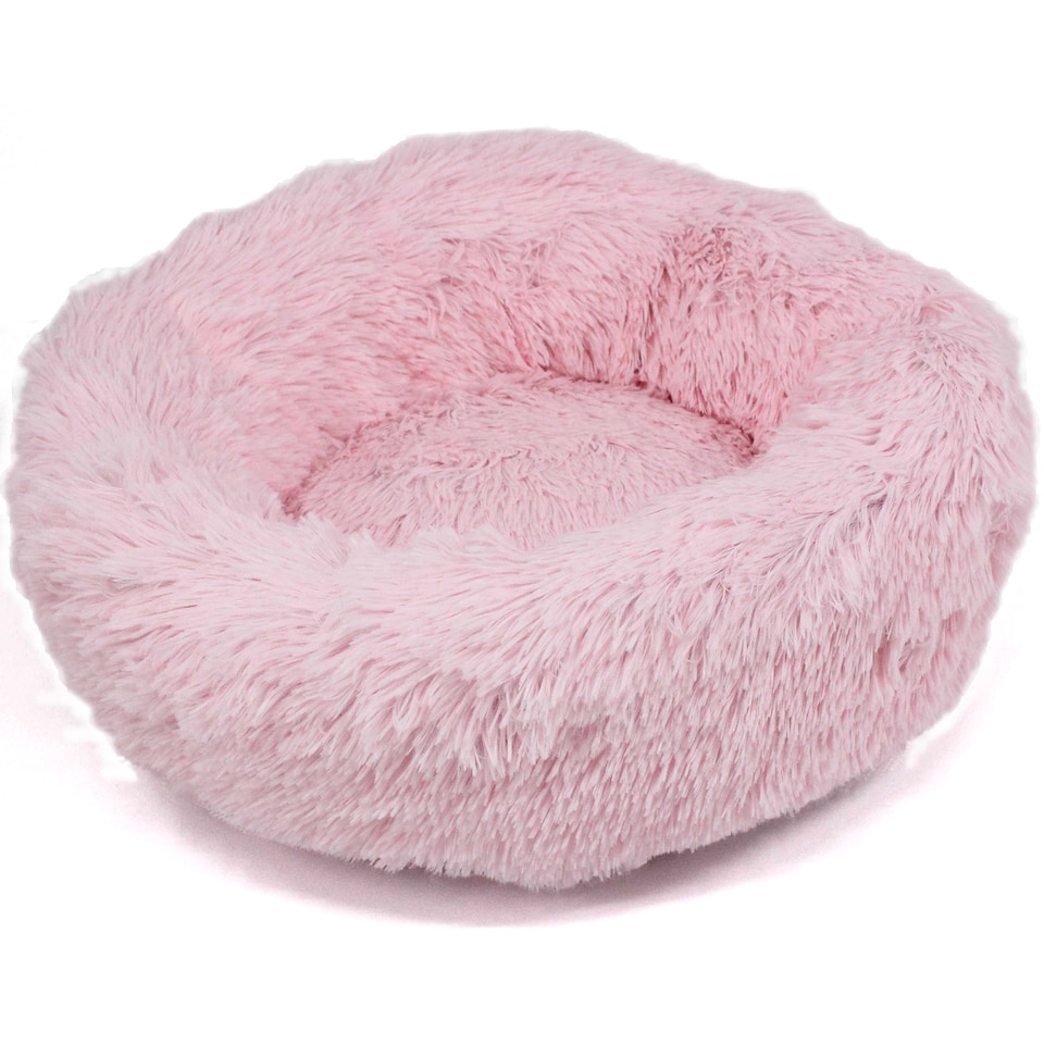 image 1 of Actiaspet Fluffy Donut Pet Bed Washable Dog & Cat Bed Multiple Sizes (Pink, Small)