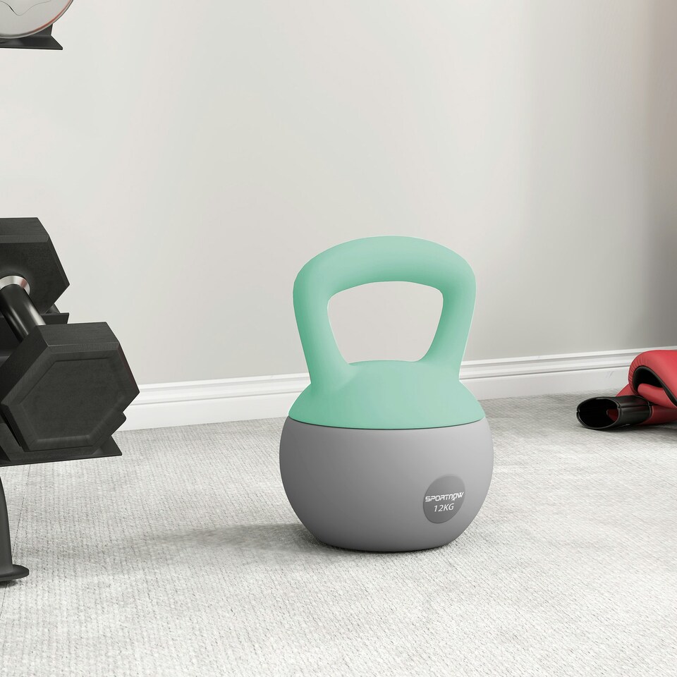 image 1 of SPORTNOW Kettlebell with Soft Body and Non-Slip Handle Grey | 12