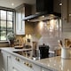 image 2 of Pink & Gold Geometric Splash Back | White