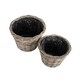image 2 of Set of 2 Tapered Rattan Round Planter with Plastic Lining