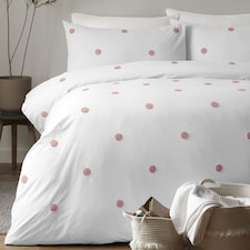 Appletree Dot Garden Duvet Cover Set White with Pink Dots