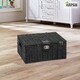 image 3 of Resin Woven Storage Basket Box with Lid & Lock – Black Wicker Effect Storage Box with Handles – Decorative Home Organiser for Bedroom, Bathroom & Utility Room