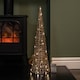 image 7 of Set of 3 Gold Glitter Twist Christmas Cone Trees with 90 Warm White LEDs